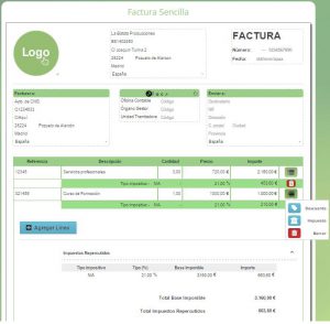 Creación de factura